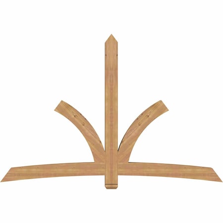 Ekena Millwork Davenport Timber Gable Bracket, Western Red Cedar, 96"W x 64"H x 5 1/2"D x 5 1/2"F, 16/12 Pitch GBW096X64X0606DAV00SWR